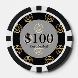 Schwarz-Gold-Pentagramm Pokerchips