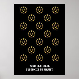 Schwarz-Gold-Pentagramm Poster