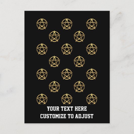 Schwarz-Gold-Pentagramm Postkarte (Vorderseite)