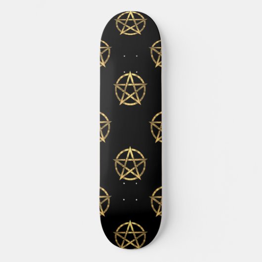 Schwarz-Gold-Pentagramm Skateboard (Vorderseite)