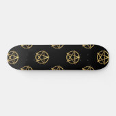 Schwarz-Gold-Pentagramm Skateboard (Horizontal)