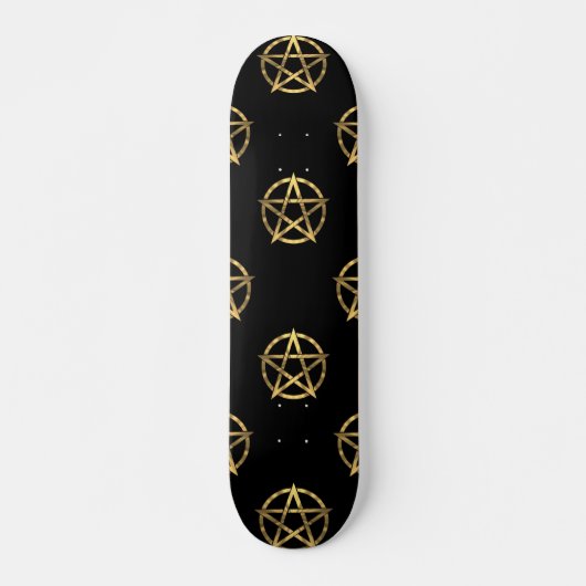 Schwarz-Gold-Pentagramm Skateboard (Vorne)