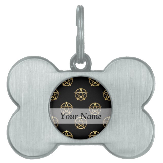 Schwarz-Gold-Pentagramm Tiermarke (Vorderseite)