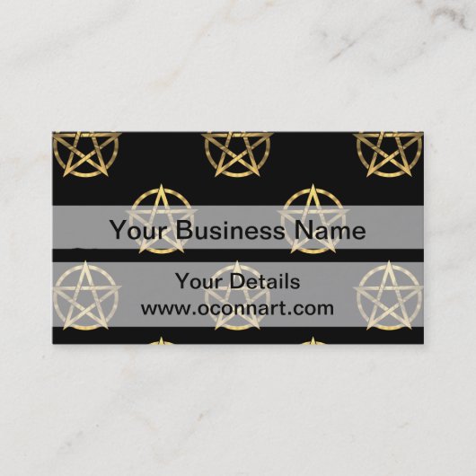 Schwarz-Gold-Pentagramm Visitenkarte (Vorderseite)