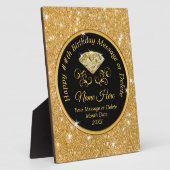 Schwarz, Gold Personalisiert, Happy Birthday Plaqu Fotoplatte (Seite)