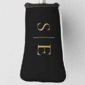 Schwarz-Gold-Personalisierte elegante Monogramm Golf Headcover (Rotieren 90)