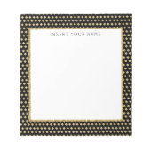 Schwarz/Gold Personalisierter Notepad 5.5" x 6" Notizblock (Vorderseite)
