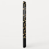 Schwarz - Gold Polka Dot Pattern Monogramm Case-Mate iPhone Hülle (Hinten/Links)