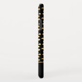 Schwarz - Gold Polka Dot Pattern Monogramm Case-Mate iPhone Hülle (Hinten/Rechts)