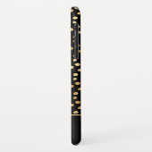 Schwarz - Gold Polka Dot Pattern Monogramm Case-Mate iPhone Hülle (Hinten/Links)