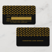 Schwarz-Gold-Polka-Dot , Windelkreuz Begleitkarte (Vorne/Hinten)