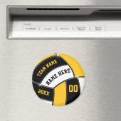 Schwarz, Gold, preiswerte Volleyball-Geschenke als Magnet (In Situ (Geschirrspüler))
