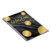 Schwarz-Gold-Punkte für Notebooks Notizblock (Rechte Seite)