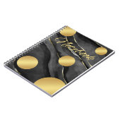 Schwarz-Gold-Punkte für Notebooks Notizblock (Linke Seite)