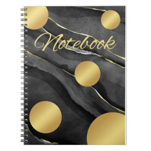 Schwarz-Gold-Punkte für Notebooks Notizblock