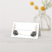 Schwarz-Gold-Quinceñera-Platzkarte Platzkarte (Vorderseite)