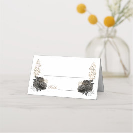 Schwarz-Gold-Quinceñera-Platzkarte Platzkarte