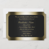 Schwarz-Gold-Rahmen-Abschluss Einladung (Rückseite)