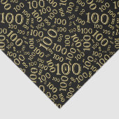 Schwarz/Gold-Random-Zahlenmuster am 00. Geburtstag Seidenpapier (Ausschnitt)