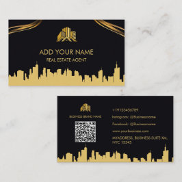 Schwarz/Gold Real Agent Anwesen Business Card druc Visitenkarte