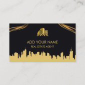 Schwarz/Gold Real Agent Anwesen Business Card druc Visitenkarte (Vorderseite)