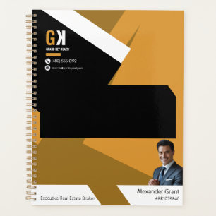 Schwarz & Gold Realtor Design, Real Anwesen Agent Planer