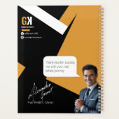 Schwarz & Gold Realtor Design, Real Anwesen Agent Planer (Rückseite)