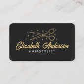 Schwarz-Gold Retro-Typografie Visitenkarte (Vorderseite)