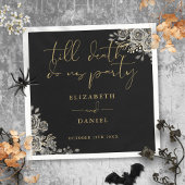 Schwarz-Gold-Rose Blumengotik Serviette