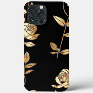 Schwarz-Gold-Rose-Blumenmuster Case-Mate iPhone Hülle