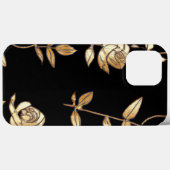 Schwarz-Gold-Rose-Blumenmuster Case-Mate iPhone Hülle (Rückseite (Horizontal))