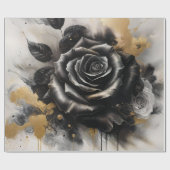 Schwarz-Gold-Rose Geschenkpapier (Flach)