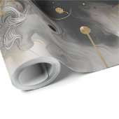 Schwarz-Gold-Rose Geschenkpapier (Rolleneckpunkt)