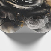 Schwarz-Gold-Rose Geschenkpapier (Ecke)