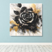 Schwarz-Gold-Rose Leinwanddruck (Insitu (Holzboden))