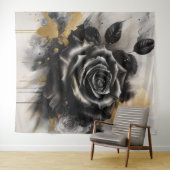 Schwarz-Gold-Rose Wandteppich (Beispiel (Horizontal))