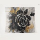 Schwarz-Gold-Rose Wandteppich (Vorderseite (Horizontal))