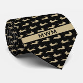 Schwarz-Gold-Running-Dackel Krawatte (Gerollt)