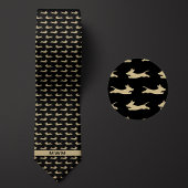 Schwarz-Gold-Running-Dackel Krawatte