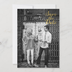 Schwarz & Gold Save-the-Date-Typografie Einladung