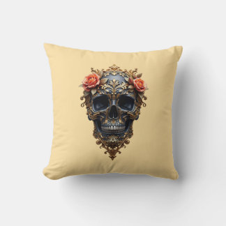 Schwarz/Gold-Schädel Kissen