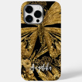 Schwarz-Gold-Schmetterlinge Case-Mate iPhone Hülle (Rückseite)
