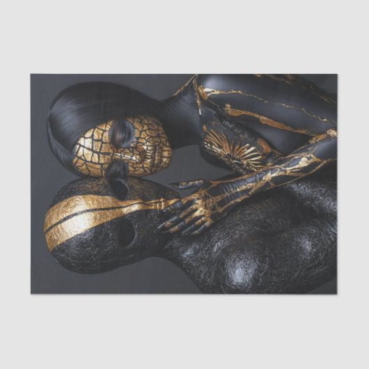 Schwarz-Gold-Schönheit10 Seidenpapier (Vorderseite)