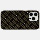 Schwarz-Gold-School-Abschluss-Jahresmuster Case-Mate iPhone Hülle (Rückseite (Horizontal))