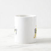 Schwarz-Gold-Script-Monogramm Kaffeetasse (Mittel)