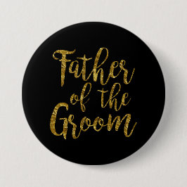 Schwarz-Gold-Script-Vater der Groom-Taste Button