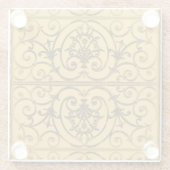 Schwarz-Gold-Scrollwork-Muster Glasuntersetzer (Rückseite)