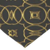 Schwarz-Gold-Shiny-Geometrisches Muster Großer Tischläufer (Ecke)