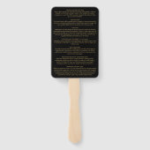 Schwarz-Gold-Signatur-Skript für jüdische Hochzeit Fächer (Rückseite)