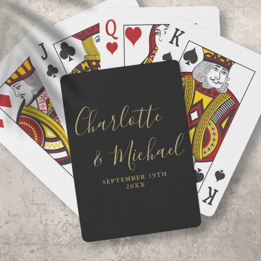 Schwarz-Gold-Signature-Skript Spielkarten